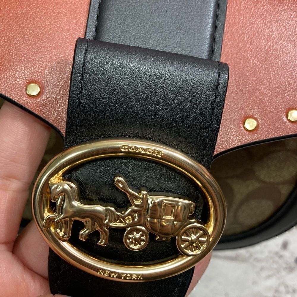 COACH Georgie Saddle Crossbody Bag Western Boho Embellished with Rivets & Studs! - Picture 13 of 14